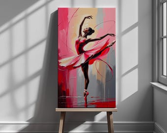 スタジオで踊る女の子のバレリーナの絵画の壁アート デジタル