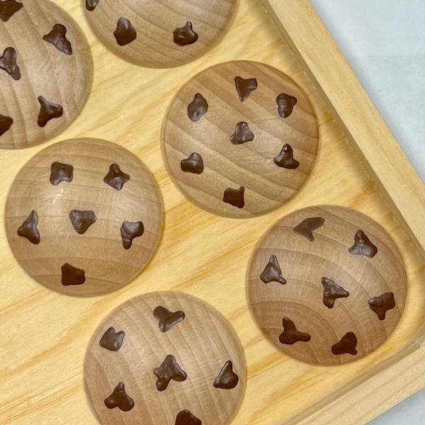 Montessori Toy Play Food/Decoration-Set of 6 Chocolate Chip Cookies