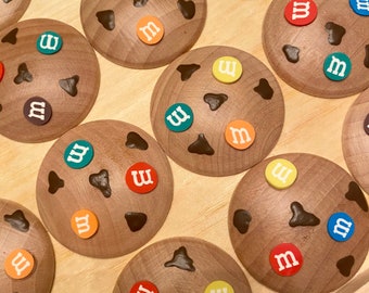 Montessori Toy/Play Food/Play Bakery/Play Kitchen-Set of 6 Wood Chocolate Candy Cookies