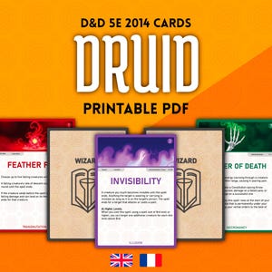 Druid Spell Cards D&D 5E – Printable PDF – Complete Druid Spells – EN/FR – Instant Download
