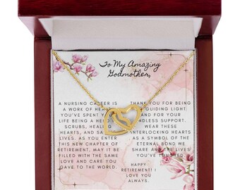 Godmother Nurse Retirement Gift, Retired Nurse Necklace, Nursing Graduation Gift, Meaningful Nurse Jewelry, Heartfelt Retirement.