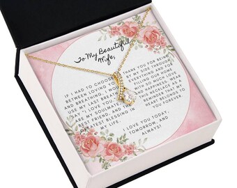 To My Future Wife Necklace, Soulmate Engagement Gift, Birthday Gift for Fiancée, Anniversary Jewelry for Her, Future Wife Necklace with Card