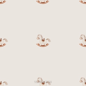 Rocking Horse Seamless Fabric Pattern, Minimalist Design (digital ...