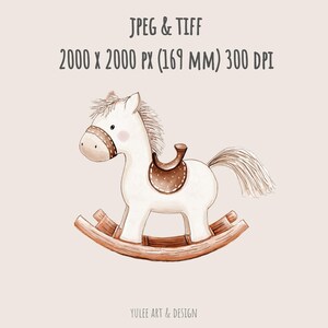 Rocking Horse Seamless Fabric Pattern, Minimalist Design (digital ...
