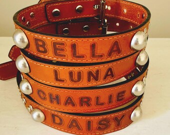 Custom Engraved Leather Dog Collar – Stylish & Durable for Your Furry Friend