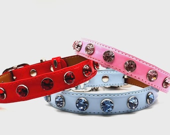 Rhinestone Dog Collar with Paw Print Charm