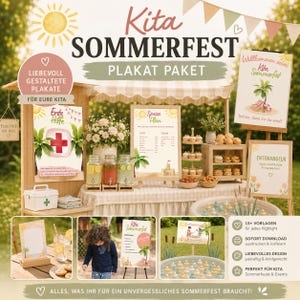 Kindergarten Summer Festival Package – lovingly designed templates | Welcome to certificate | Instant download