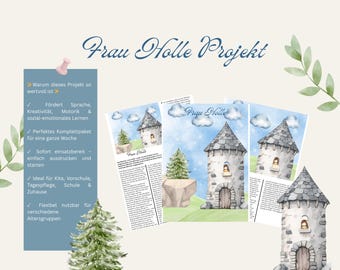 Frau Holle Project | Daycare & Kindergarten Printable | Fairy Tale Project, Games, Recipes, Finger Play, Circle Game, Language Development, Craft Ideas
