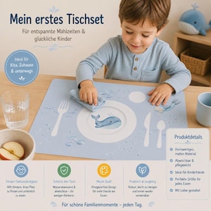 Platzset Kinder|Tischset Montessori | Platzmatte| Wal Design| Kindergarten & Krippe| Kleinkind| Tisch decken| Zum Ausdrucken| PDF
