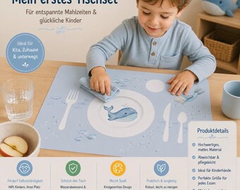 Children's Placemat | Montessori Placemat | Placemat | Whale Design | Kindergarten & Nursery | Toddler | Setting the Table | Printable | PDF