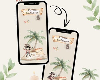 Pirate Birthday Invitation • Digital Invitation • Pirate Party PDF to fill out