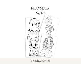 PlayMais Cards for Children Ages 3 and Up Party Bundle | Craft Templates for Kindergarten & Home | Promotes Creative Activity and Fine Motor Skills | Craft Template