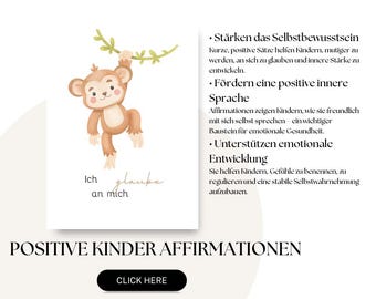 Affirmation cards for children | Watercolor encouraging cards | I am brave & strong | Self-confidence learning cards | Printable daycare decorations