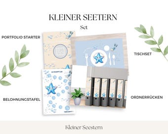 Starfish Set | Binder Spine | Starter Set | Placemat | Reward Chart | Table Sayings (Sea)
