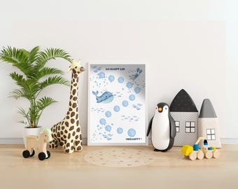 Reward chart (whale) PDF for children to print