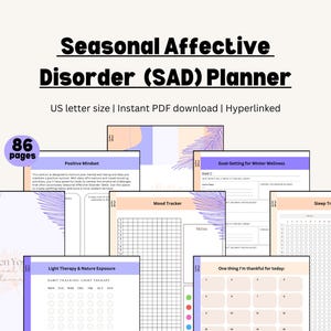 Seasonal Affective Disorder Planner - Winter Self-Care & Mental Health Toolkit, SAD Management, Mood Tracker and Wellness Guide