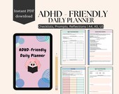 ADHD Friendly daily planner, 10page adult ahdh planner, adhd printable, adhd workbook, adhd goal setting, checklist, adhd goodnotes US/A5/A4