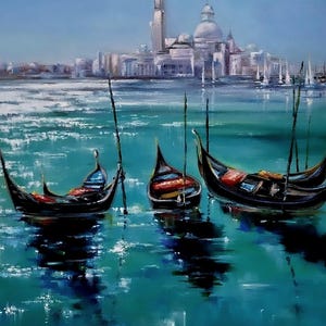 Venezia. Quadro ad olio su tela.