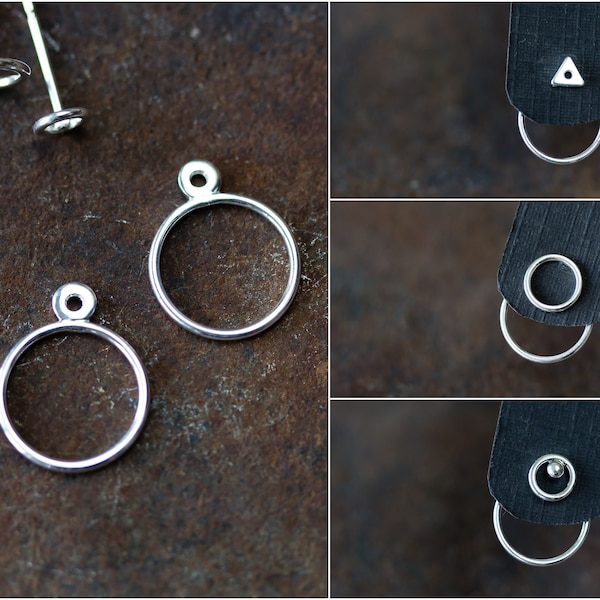 Minimalistische Kreis Ohrstecker, Minimalistische Ohrstecker aus SterlingSilber, Mix and Match Ohrstecker, handgefertigter Schmuck