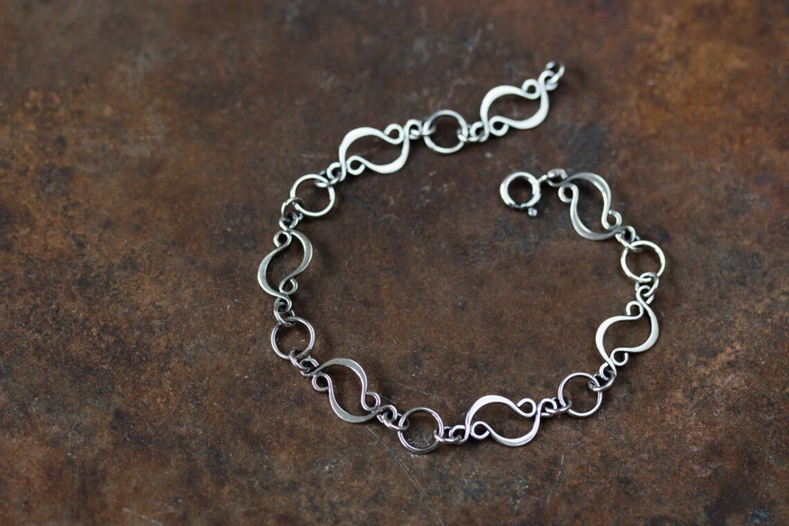 Silver Pearl Link Chain Bracelet main image 1