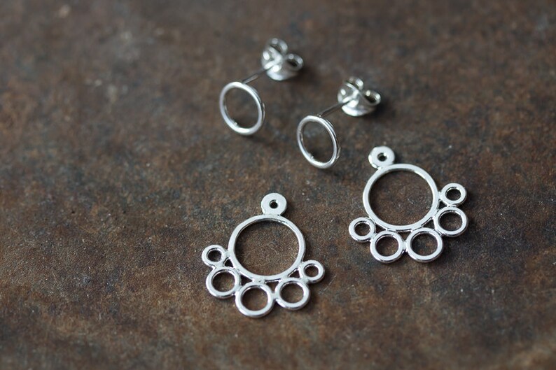 Handcrafted Silver Ear Jacket Earrings Front and Back Etsy UK