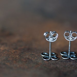 Tiny Celtic Knot Earrings, 7mm Handmade Sterling Silver Studs, four leaf clover, small everyday 925 silver earrings for man, woman image 4