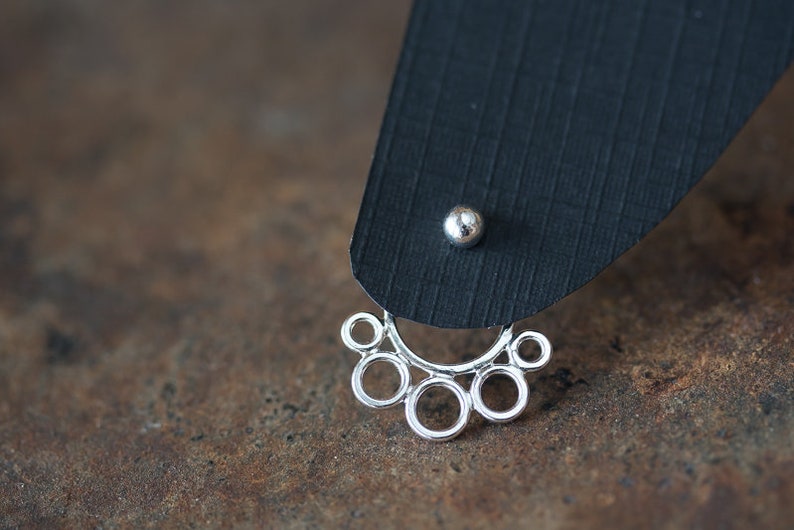 Handcrafted Silver Ear Jacket Earrings Front and Back Etsy UK
