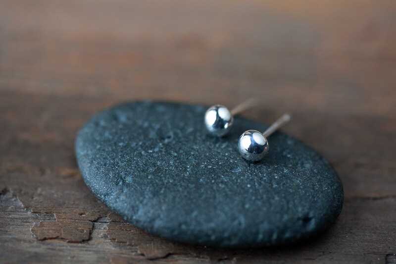 925 Sterlng Slver Ball Studs / 4mm, 6mm, 8mm Stud / Smple Everyday Earrngs / Classc