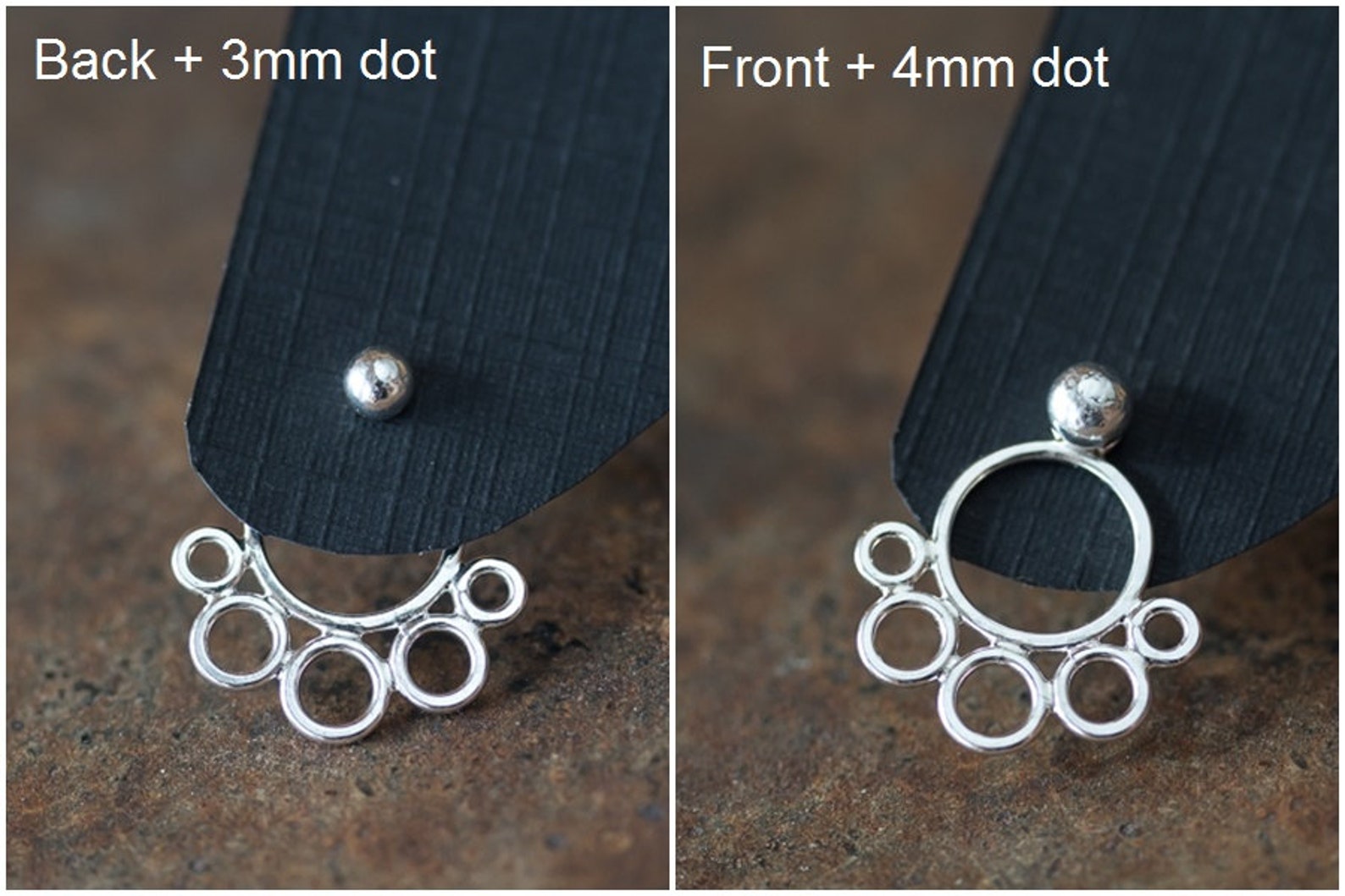 Handcrafted Silver Ear Jacket Earrings Front and Back Etsy UK