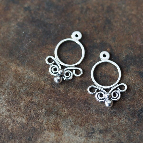 Handcrafted silver ear jacket earrings, front and back earring, solid sterling silver butterfly earring, unique artisan earrings