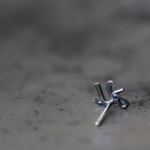 Tiny π Single Stud Earring, 5mm Greek Alphabet Letter Pi Squared, Sterling Silver Stud, Science Geek Gift, Math Jewelry for man or woman image 6