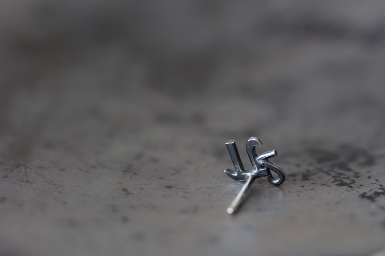 Tiny π Single Stud Earring, 5mm Greek Alphabet Letter Pi Squared, Sterling Silver Stud, Science Geek Gift, Math Jewelry for man or woman image 6