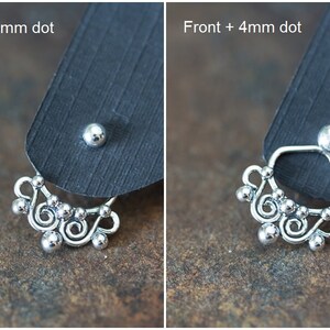 Interchangeable silver ear jacket earrings, artisan handmade sterling silver front and back earring, mix and match stud earrings 画像 5