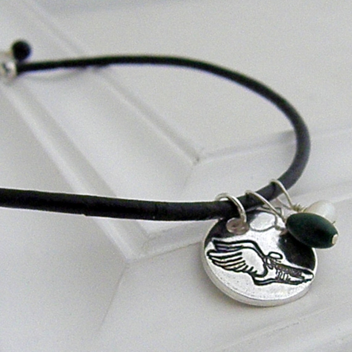 Track and Field Bracelet Hand Stamped Silver Charm Bracelet Etsy