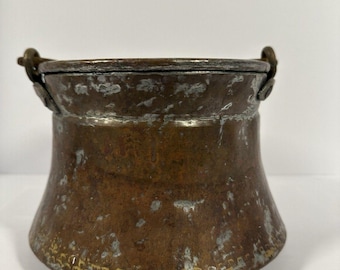 Antique Copper Cauldron | 19th Century Farmhouse Hearth Pot