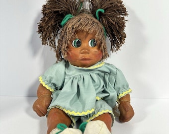 Naber Kids Doll Elizabeth African American 18 Wooden Collectors Doll 1994