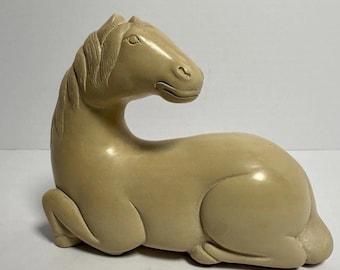 Vtg Art Equine Austin Productions 1961 Beige Horse Statue Pony Sculpture 6"