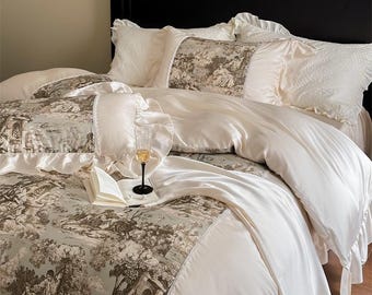 Juego de cama de Tencel: estilo princesa europeo - Comodidad suave y sedosa