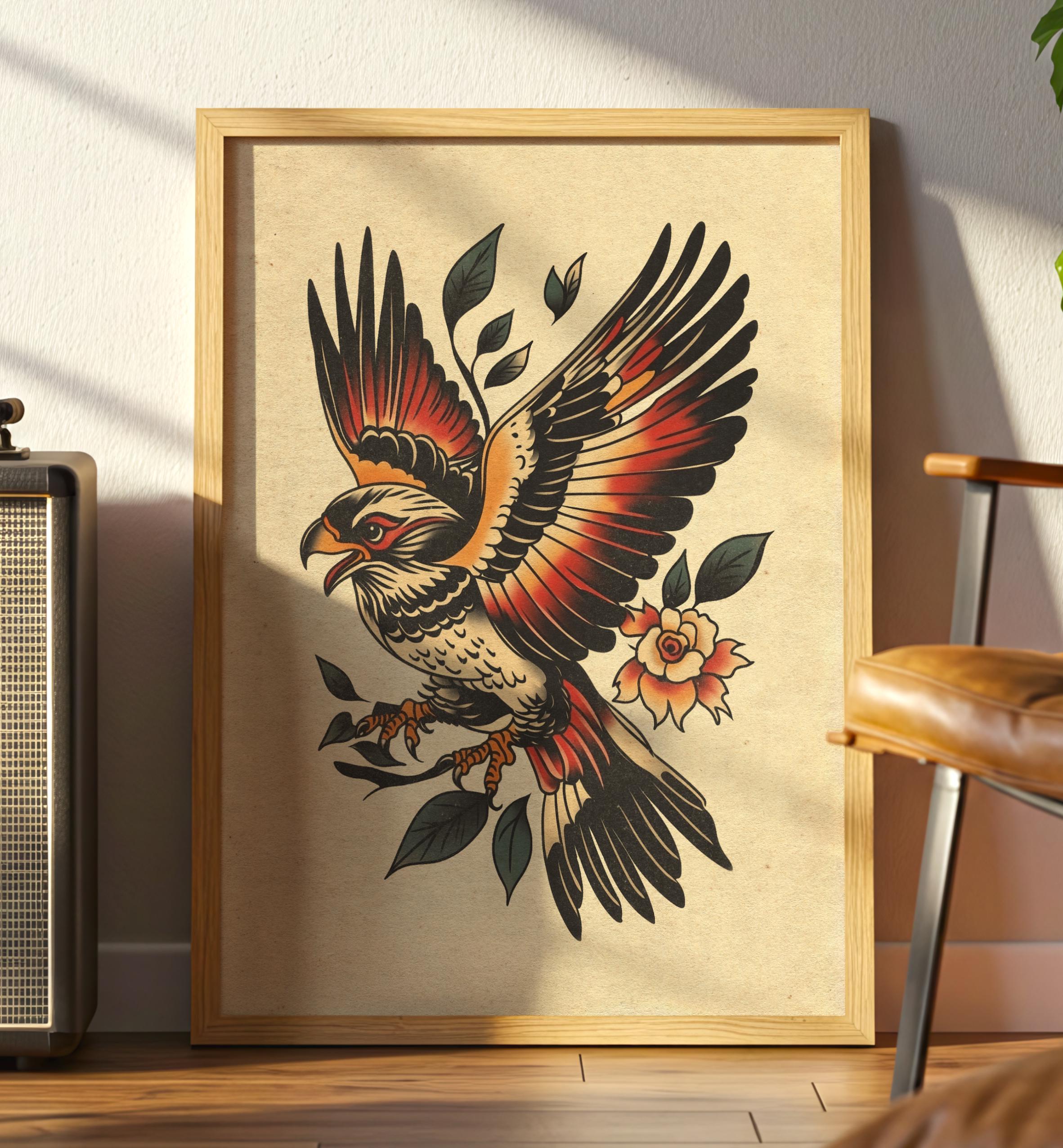 Eagle tattoo flash - Etsy 日本