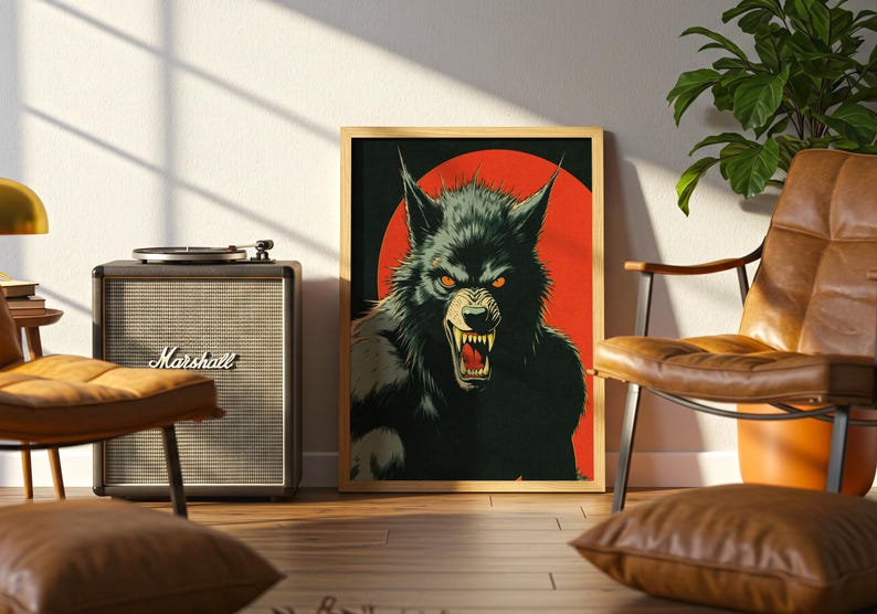 Retro Werewolf Horror Poster