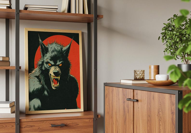 Retro Werewolf Horror Poster