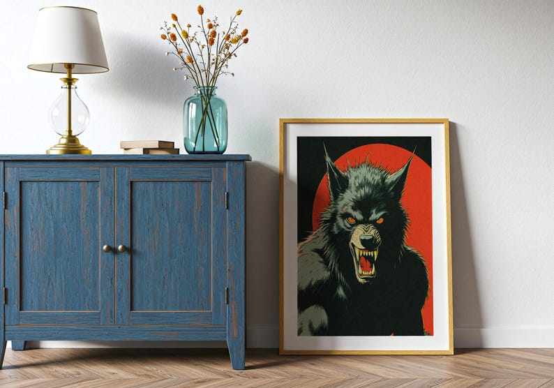 Retro Werewolf Horror Poster