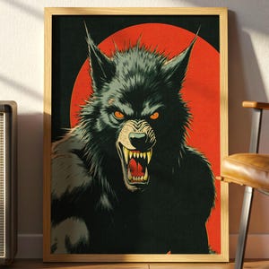 Retro Werewolf Horror Poster