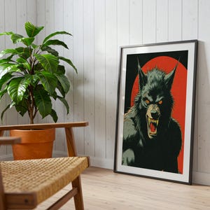 Retro Werewolf Horror Poster