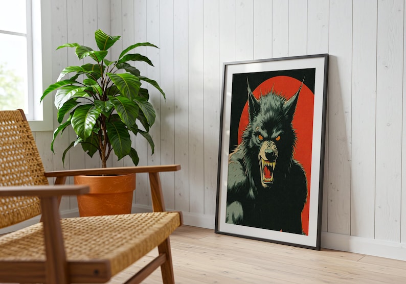 Retro Werewolf Horror Poster