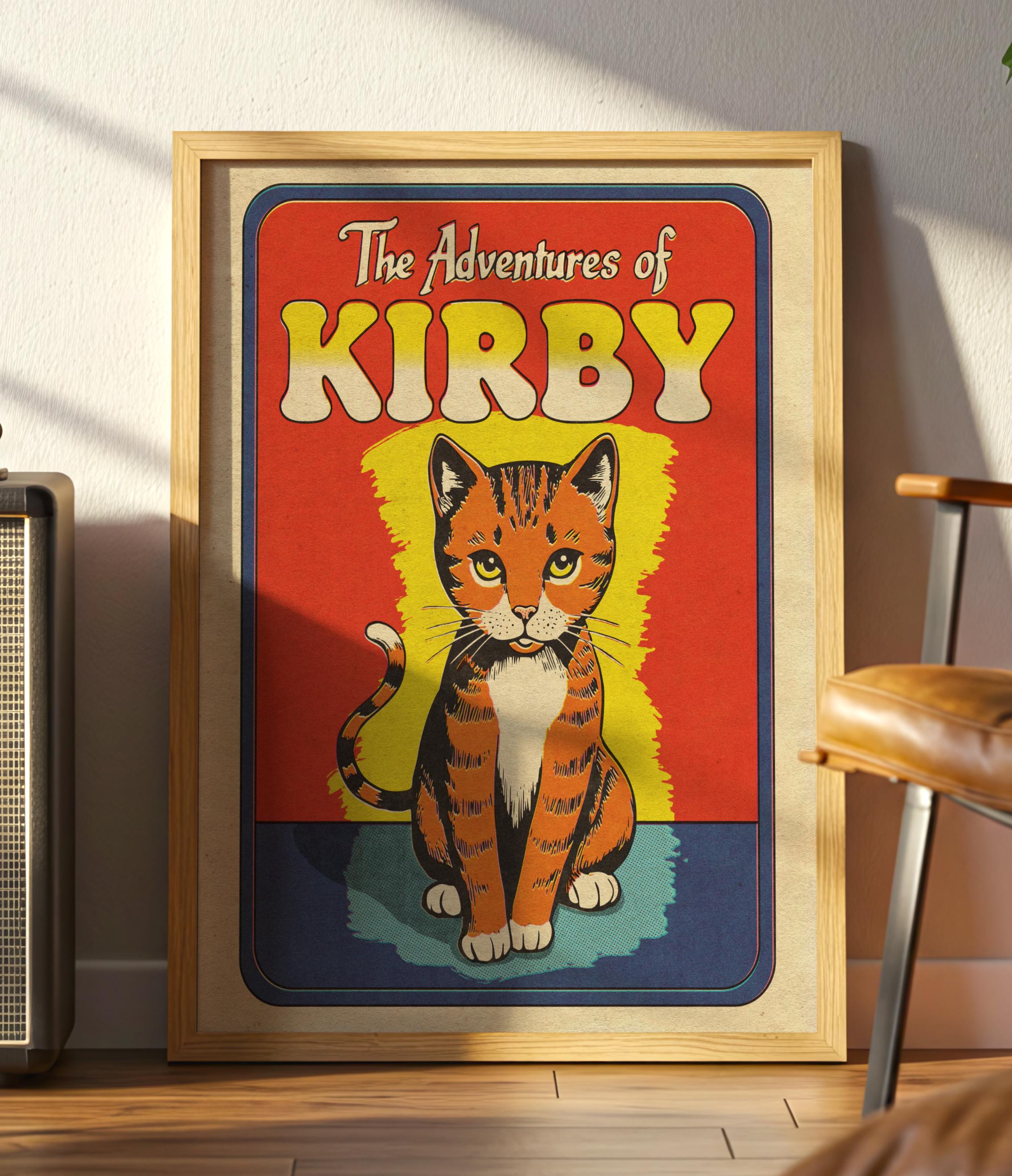 Retro Comic Cat Poster: Whimsical Feline Pop Art - Etsy