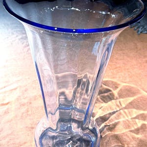 Rare Vintage/Antique 12” Paden City Ice Blue URANIUM Glass Vase