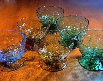 Vintage Anchor Hocking Lido Milano Footed Sorbet/Dessert Cups