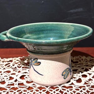 Vintage Great Bay Pottery Soup Bowl with Dragonfly Design