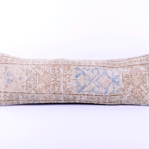 Boho lumbar pillow , long pillow , bed pillow , decorative pillow , rug pillow , anatolian pillow , unique pillow , turkish pillow rug cover